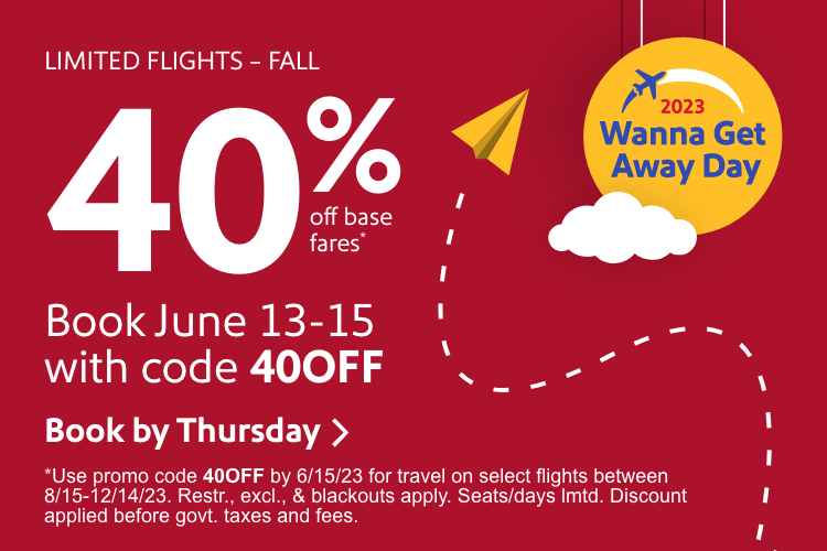 Southwest Airlines 40off June Discount