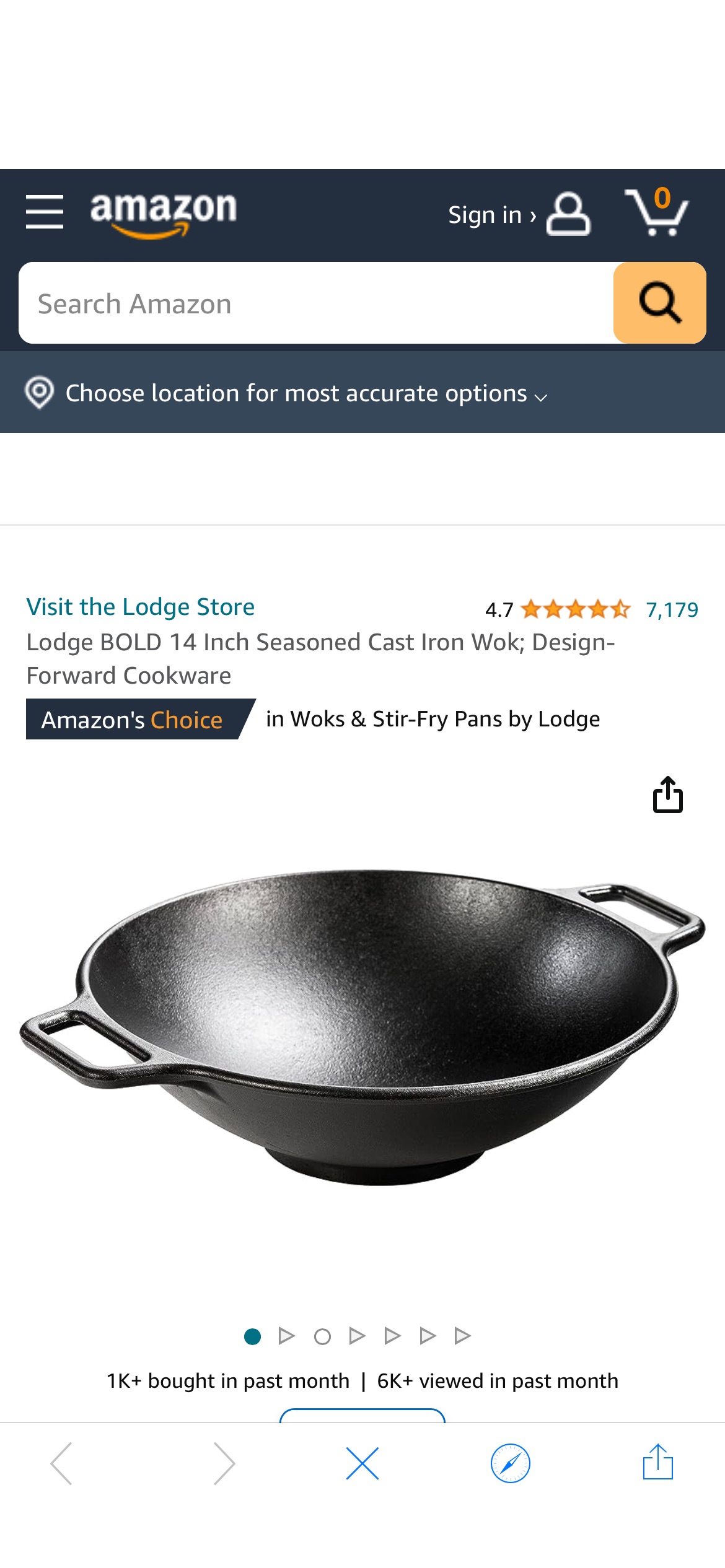 Amazon.com: Lodge BOLD 14 Inch Seasoned Cast Iron Wok; Design-Forward Cookware: Home & Kitchen
