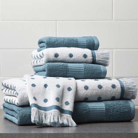 Better Homes & Gardens Dot Fringe 6 Piece Towel Set