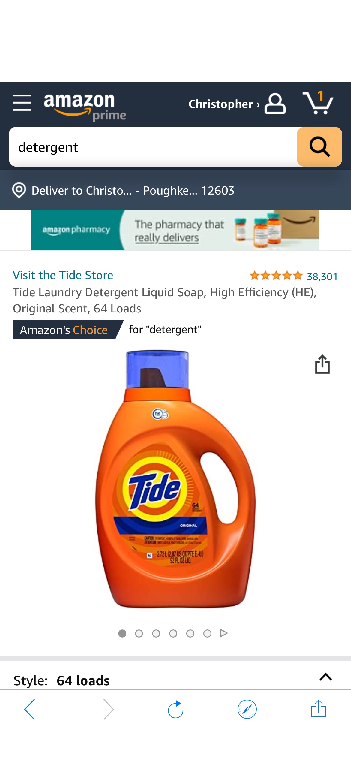 Amazon.com: Tide Laundry Detergent Liquid Soap, High Efficiency (HE), Original Scent, 64 Loads : Everything Elsex洗衣液