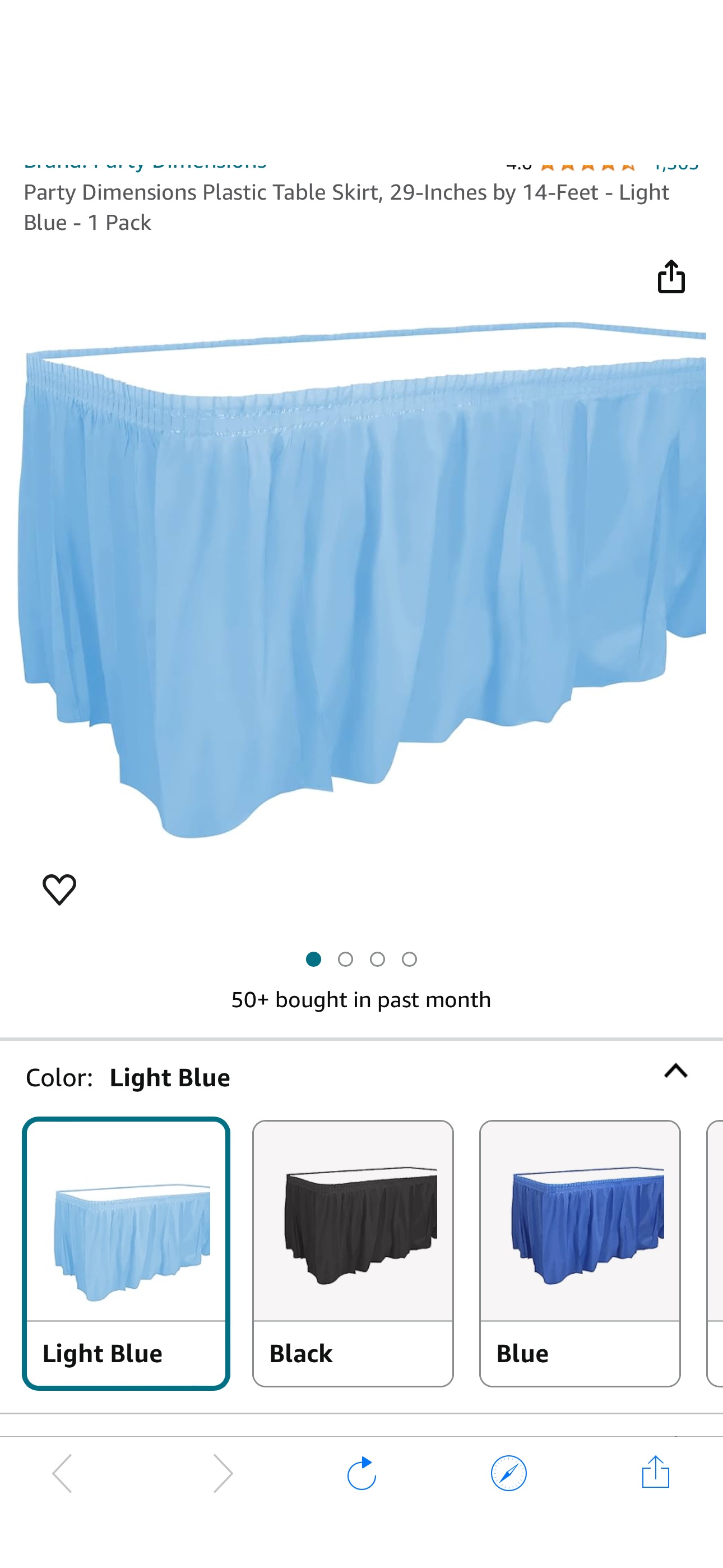 Amazon.com: Party Dimensions Plastic Table Skirt, 29-Inches by 14-Feet - Light Blue - 1 Pack : Home & Kitchen