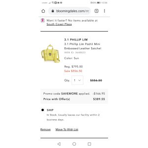 $389.55 3.1 Phillip Lim Pashli Mini Embossed Leather Satchel 女士包 | Bloomingdale s