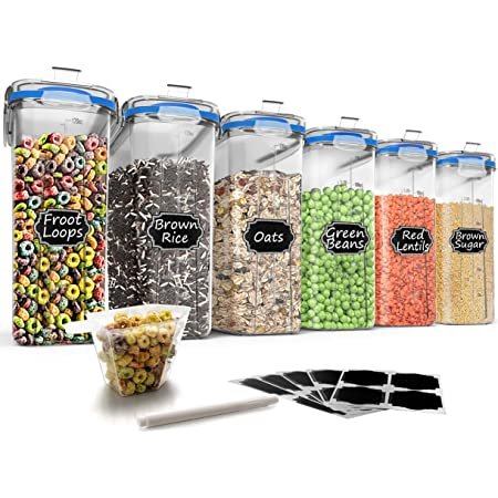 Blingco Airtight Food Storage Containers Cereal Container Set of 6