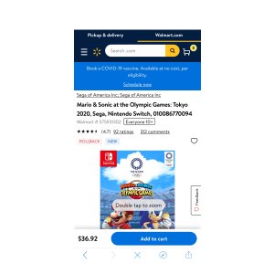 $36.92 Mario & Sonic at the Olympic Games: Tokyo 2020, Sega, Nintendo马里奥运动会