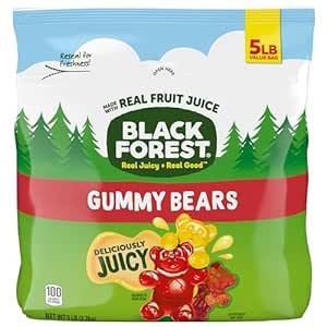 Black Forest Gummy Bears Candy, Made With Real Fruit Juice, Resealable 5-Pound