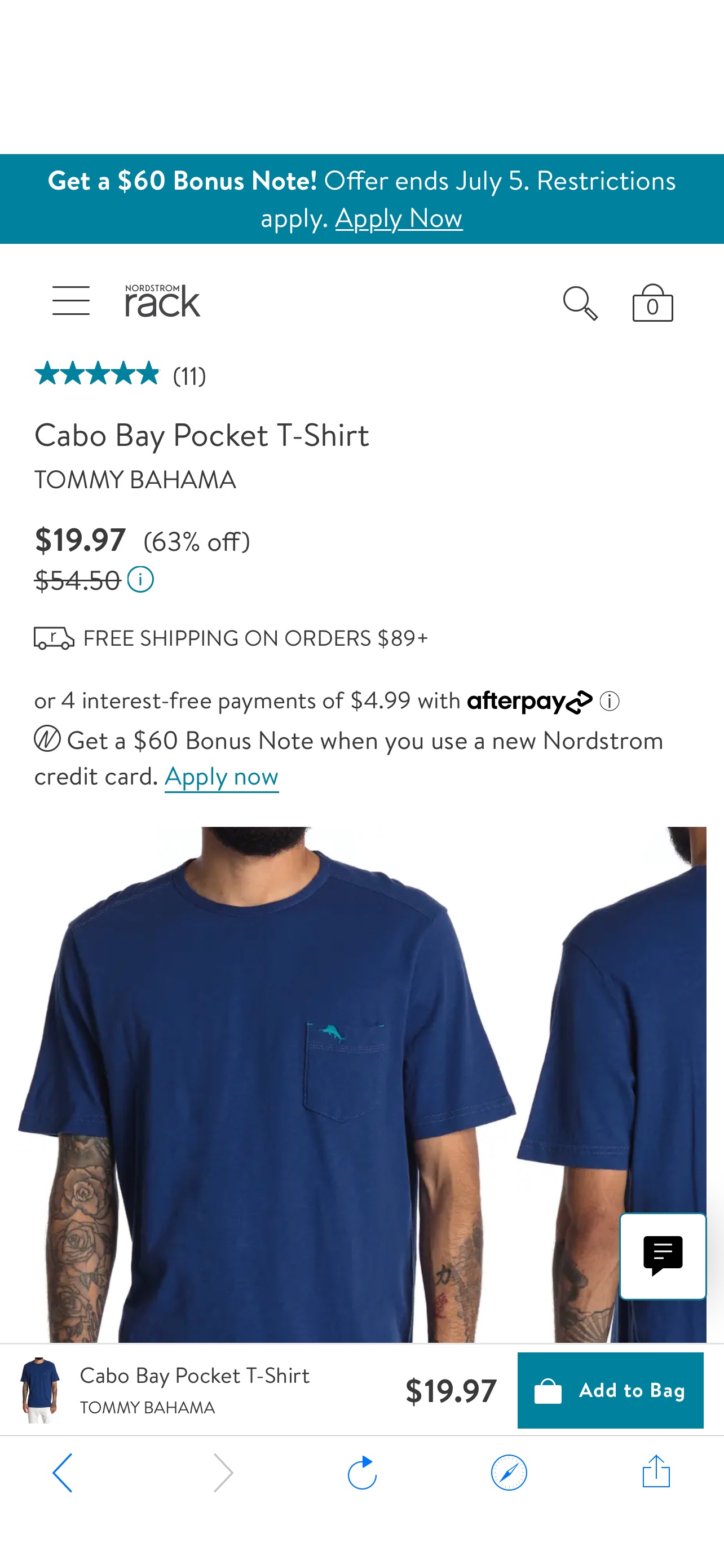 男士T恤Tommy Bahama Cabo Bay Pocket T-Shirt | Nordstromrack