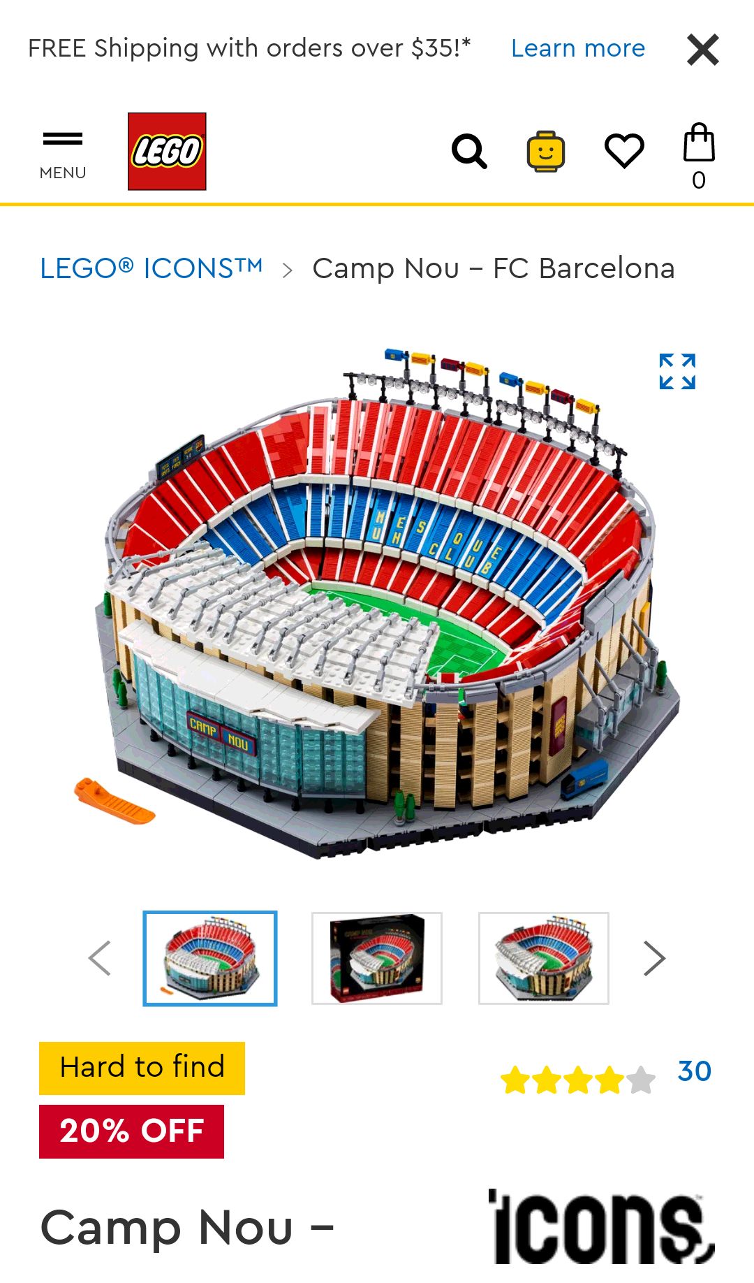 Camp Nou – FC Barcelona 10284 | LEGO® ICONS™ | Buy online at the Official LEGO® Shop US