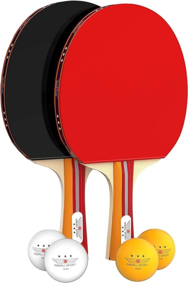 NIBIRU SPORT 乒乓球拍套装 2个拍4颗球