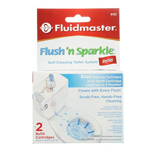 Fluidmaster 8302P8 Flush 'n Sparkle Automatic Toilet Bowl Cleaning System Bleach Replacement Cartridge Refills, 2-Pack : Health & Household