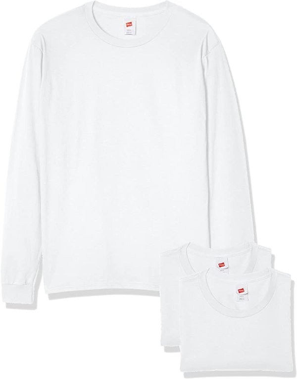 Hanes Men's Essential-T Long-Sleeve T-Shirt 4-pack, Men’s Long-Sleeve Tee, Super Soft Cotton T-Shirt, Multipack