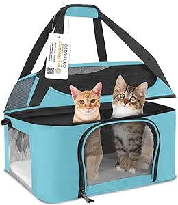 Amazon.com : Bejibear Large Cat Carrier for 2 Cats, Oeko-TEX Certified Soft Side Pet Carrier for Cat, Small Dog, Collapsible Travel Small Dog Carrier 