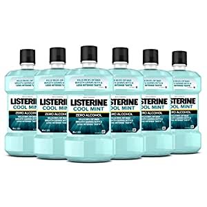 Listerine Cool Mint Zero Alcohol Mouthwash 500 ml (Pack of 6)