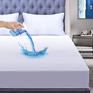 Agedate Cotton Fitted Sheet Waterproof Mattress Protector Full Size Mattress Cover