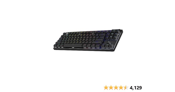 Logitech G PRO X TKL LIGHTSPEED Wireless Gaming Keyboard, Ultra-Portable Tenkeyless Design, LIGHTSYNC RGB, PBT keycaps, Linear Switches (GX Red) - Black
