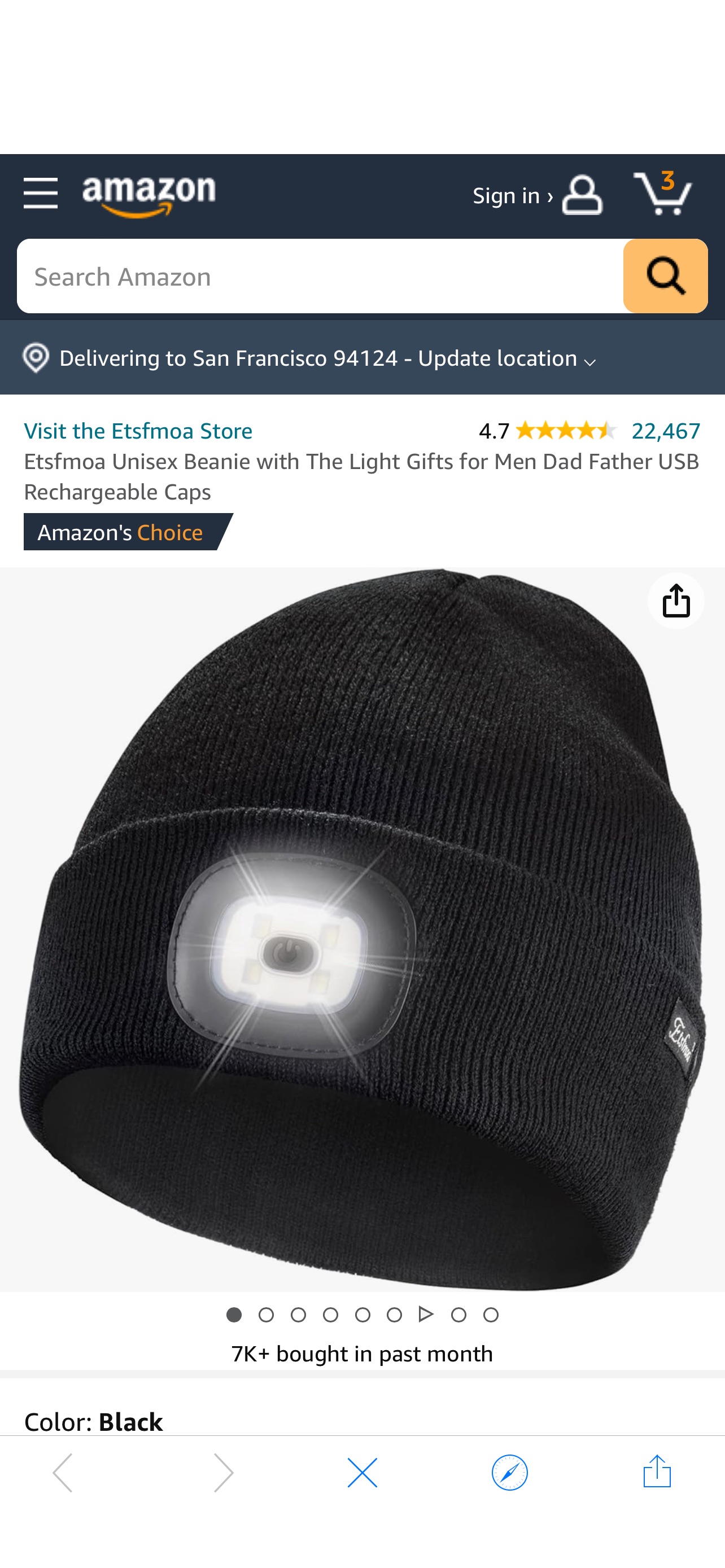 Amazon.com: Etsfmoa Unisex Beanie with The Light Gifts for Men Dad Father USB Rechargeable Caps Black : Clothing, Shoes & Jewelry亮灯帽子