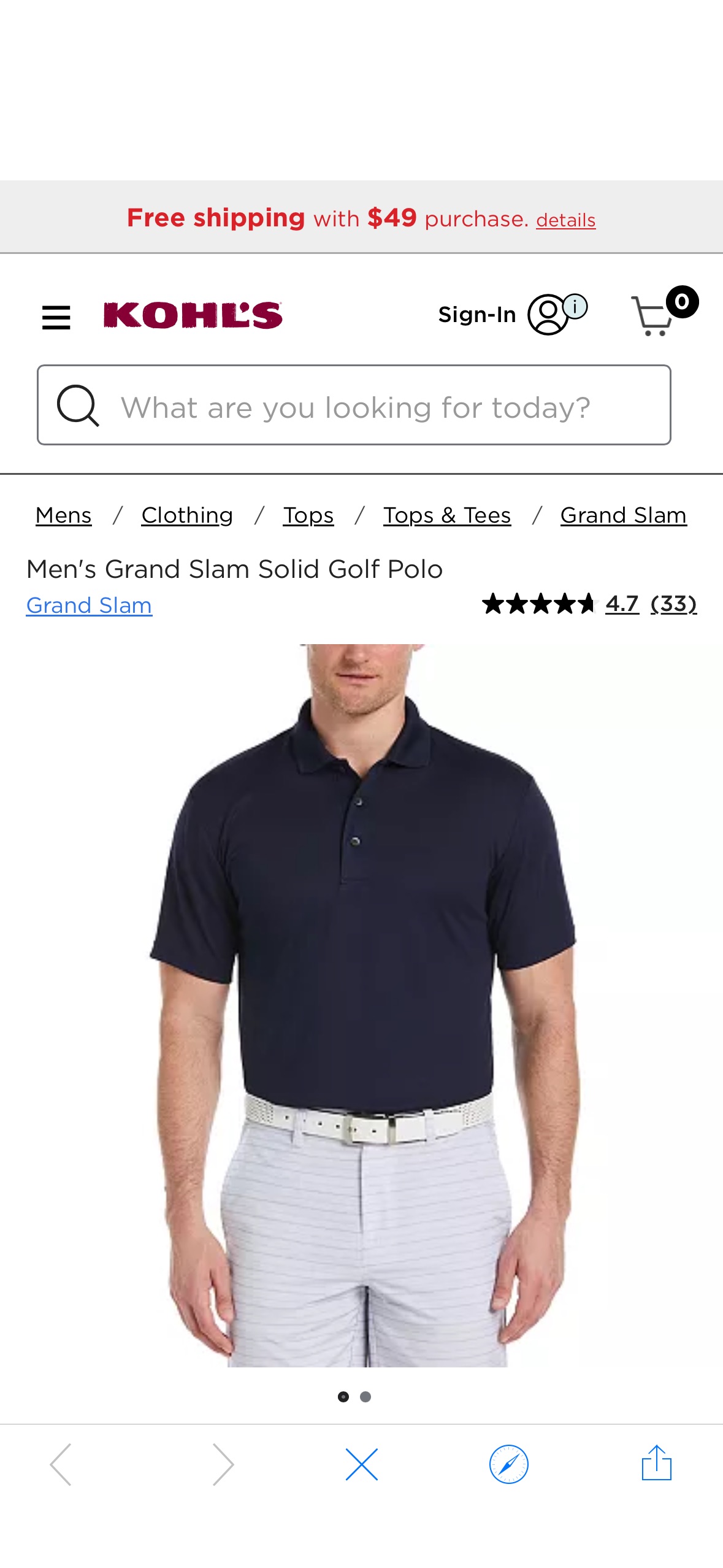 Men's Grand Slam Solid Golf Polo