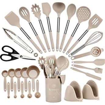Amazon.com: Silicone Cooking Utensil Set, Umite Chef Kitchen Utensils 15pcs Cooking Utensils Set Non-stick Silicone Rose Gold Handle Cooking Tools Whisk Kitchen Tools Set -Grey : Home & Kitchen