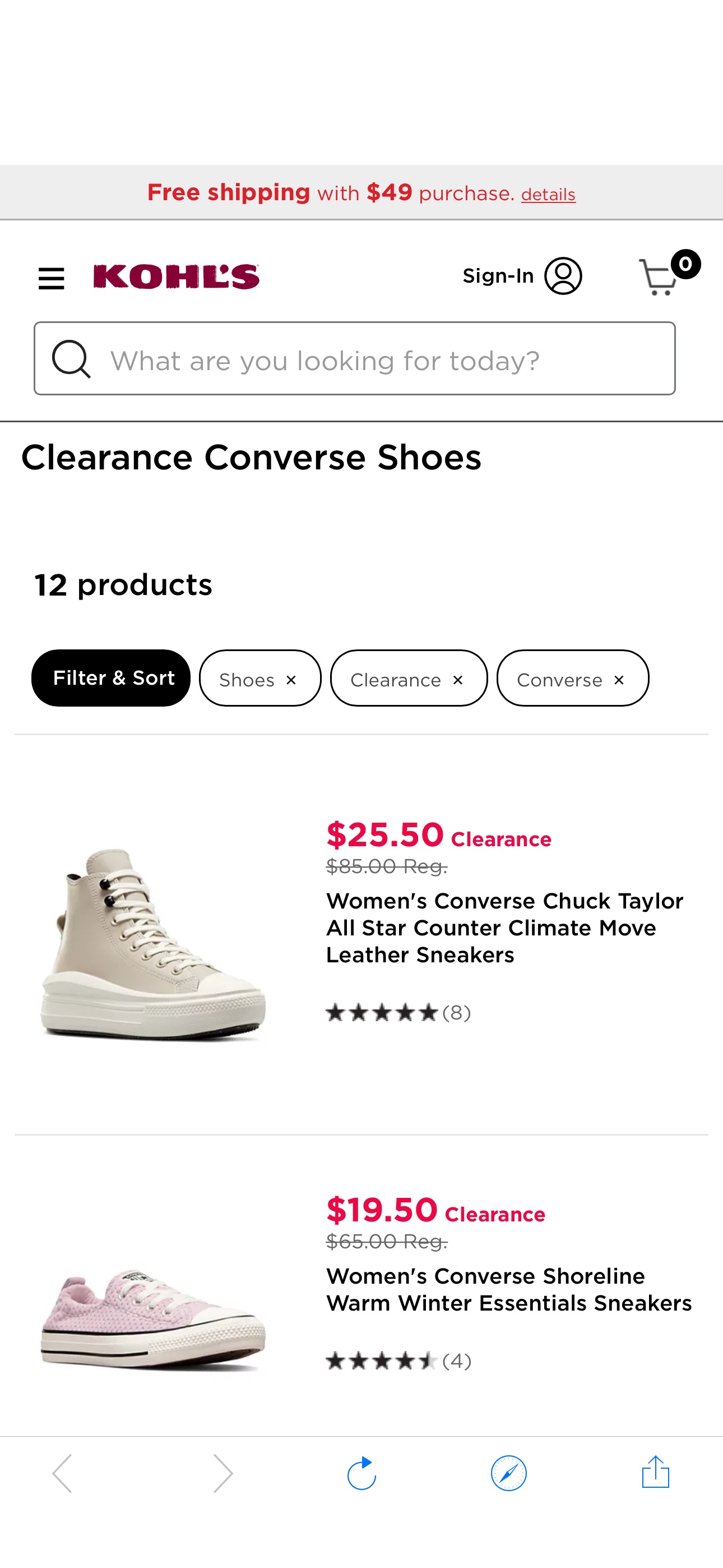 Clearance Converse Shoes | Kohl's