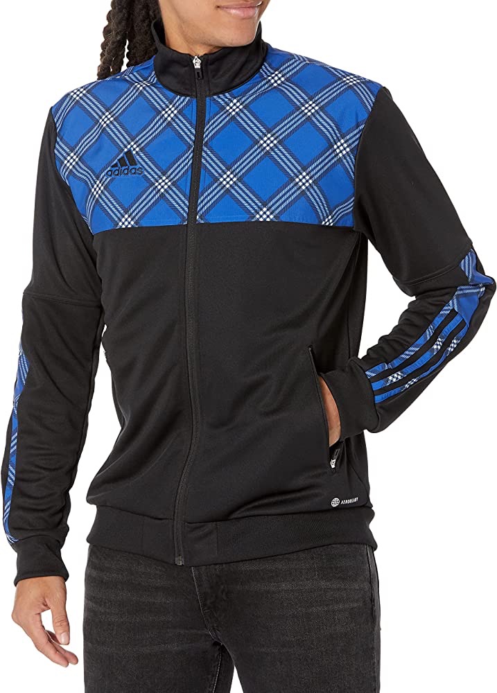 adidas Men's Standard Tiro Track Jacket, Black/Team Royal Blue, Medium at Amazon Men’s Clothing store