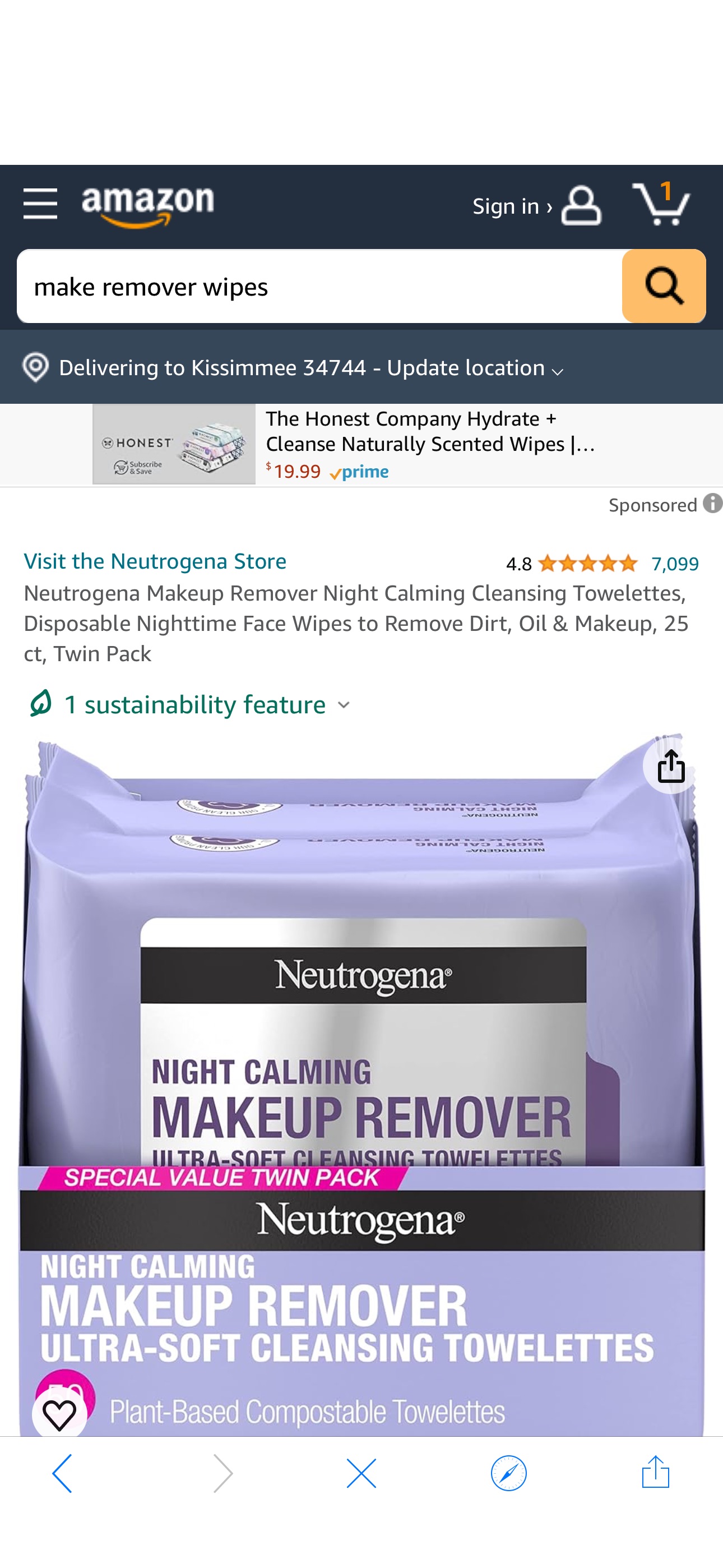 Amazon.com: Neutrogena Makeup Remover Night Calming Cleansing Towelettes, Disposable Nighttime Face Wipes to Remove Dirt, Oil & Makeup, 25 ct, Twin Pack : Beauty & Personal Care