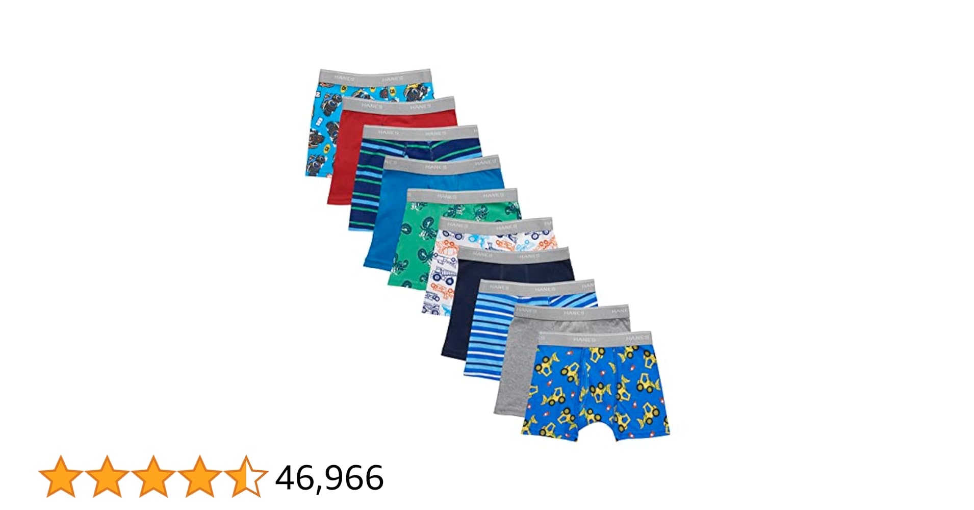Hanes boys And Toddler Underwear, Comfort Flex and Comfortsoft Boxer Briefs, Multiple Packs Available pack of 10