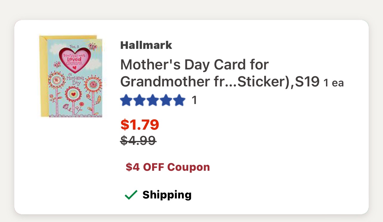 Hallmark Mother’s Day Card