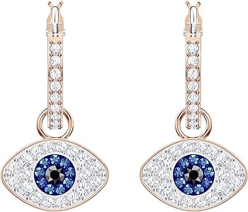 Amazon.com: SWAROVSKI Women's Symbolic Evil Eye Hoop Pierced Earrings, Multi-colored, Rose-gold tone plated: Clothing, Shoes & Jewelry