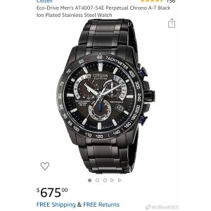 $246.51 史低价citizen AT4007款Amazon.com: Citizen Eco-Drive Men s AT4007-54E Perpetual Chrono A-T Black Ion Plated Stainless Steel Watch: Citizen: Watches