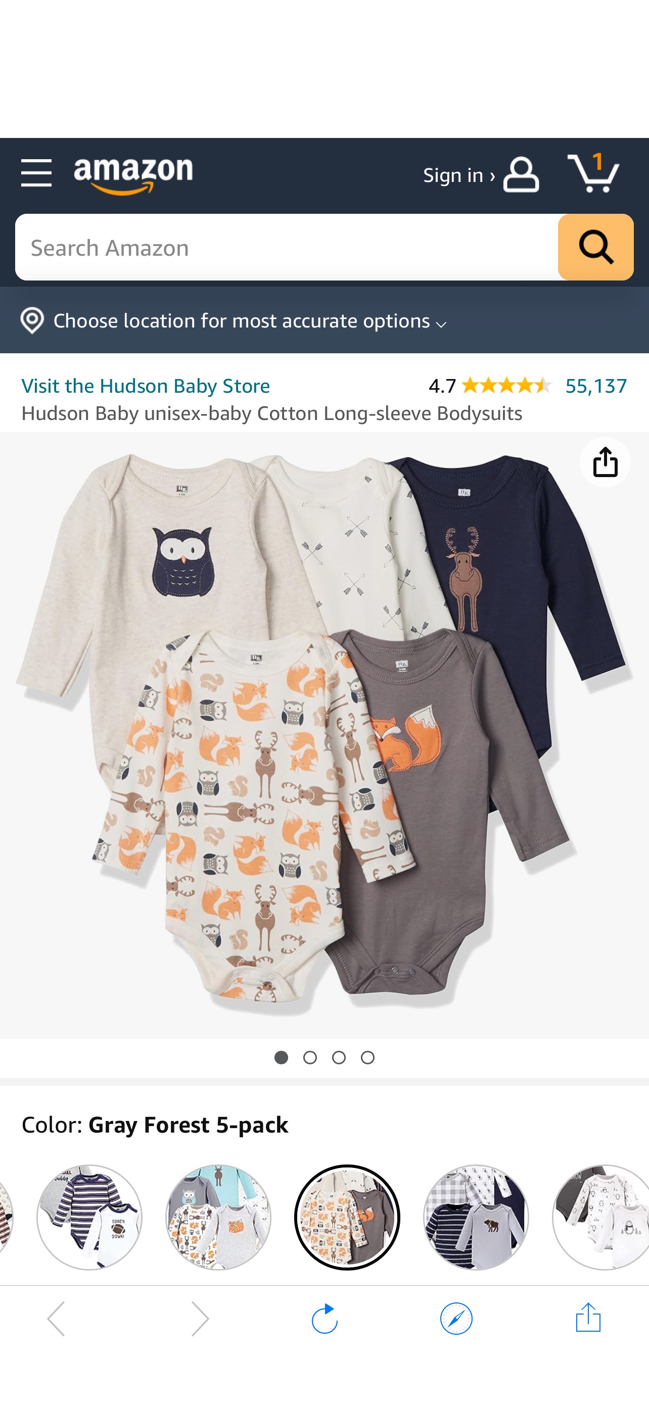 Amazon.com: Hudson Baby Unisex Baby Cotton Long-sleeve Bodysuits, Forest, 3-6 Months US: Clothing, Shoes & Jewelry宝宝衣服