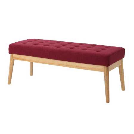 Saxon Upholstered红色款布艺木质长凳