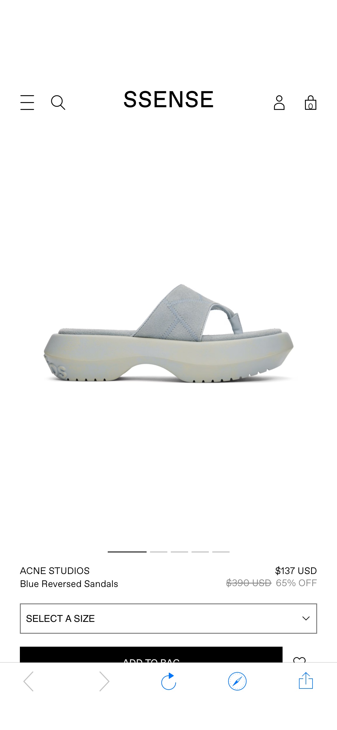 Blue Reversed Sandals by Acne Studios on Sale