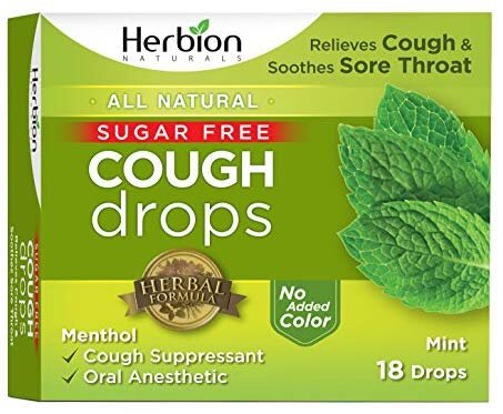 Herbion Naturals Sugar-Free Cough Drops with Natural Mint Flavor, 18 Drops,