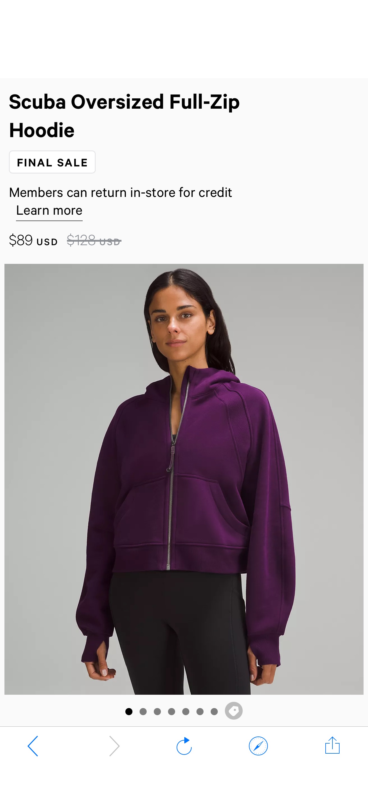 Scuba Oversized Full-Zip Hoodie | Women's Hoodies & Sweatshirts | lululemon Scuba Oversized Full-Zip Hoodie 
原價128，現在才89 紫色碼全