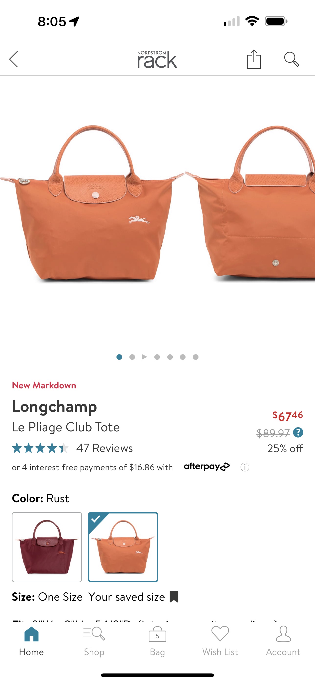 Longchamp Le Pliage Club 短柄小号