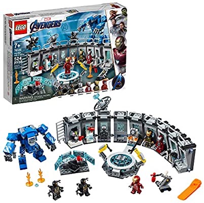 Amazon.com: LEGO Marvel Avengers 钢铁侠Iron Man Hall of Armor 76125 Building Kit Marvel Tony Stark Iron Man Suit Action Figures (524 Pieces)