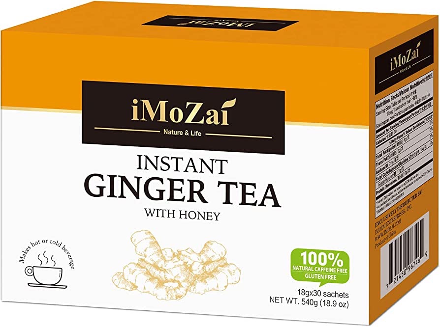 Amazon.com : Imozai Instant Ginger Tea With Honey Crystals (Original Flavor, 30 Sachets) : Grocery & Gourmet Food