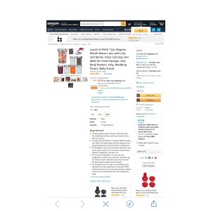 $1 Amazon.com: LovoIn 6 PACK 12oz Regular Mouth Mason Jars with Lids and Bands, Glass Canning Jars Ideal for Food Storage, Jam, Body Butters, Jelly, Wedding Favors, Baby Foods: Home Improvemen玻璃瓶子
