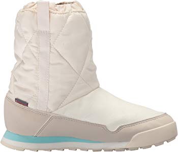 adidas outdoor Unisex CW Snowpitch Slip-ON CP K Hiking Shoe, Chalk White Brown/Clear Aqua, 11.5 Child US Little Kid | Hiking Shoes雪鞋