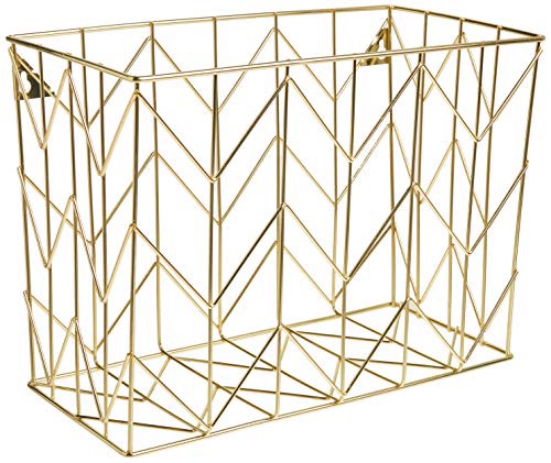U Brands Hanging File Desk Organizer, Wire Metal, Gold - 894U02-06, 9.37H x 12.2W x 6.85D inches : Amazon.ca: Office Products