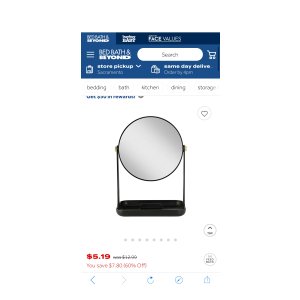 $5.19 Zadro® Bondi Dual-Sided Vanity Mirror with Accessory Tray and Phone Holder | 化妆镜