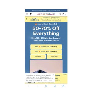 50-70% off, 折扣区女装和男装多数低至$4.99 Aeropostale 折扣区女装和男装多数低至$4.99