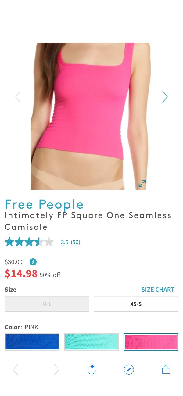 Free People | Intimately FP Square One Seamless Camisole 小背心| Nordstrom Rack