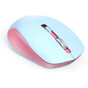 Amazon.com: 无线鼠标，seeda 2.4G无线计算机鼠标，3纳米接收器可调DPI水平，便携式便携式光电鼠标，适用于笔记本电脑，PC，Chromebook，计算机，笔记本，粉红色和蓝色