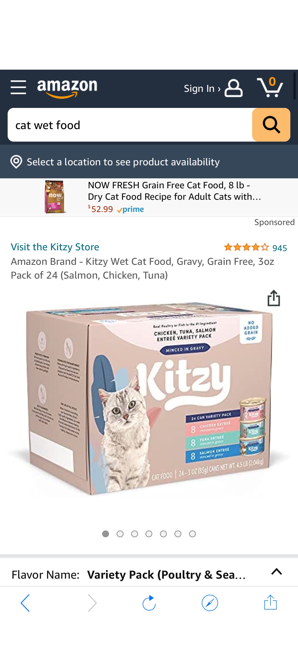 7折优惠。Amazon自营品牌猫罐头Kitzy Wet Cat Food