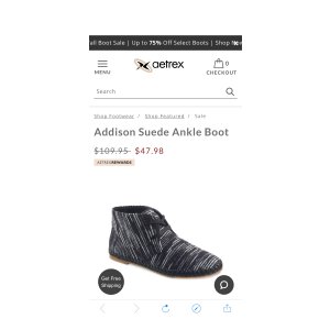 $47.98 Addison Fabric Ankle Boot - Black靴子