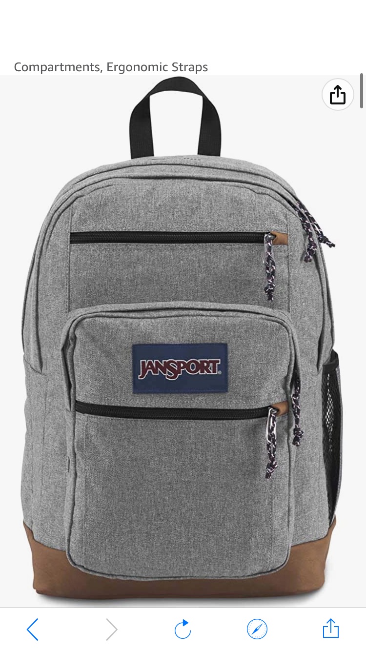 Amazon.com: JanSport Cool Backpack, with 15-inch Laptop Sleeve, Black - Large Computer Bag Rucksack with 2 Compartments, Ergonomic Straps : Jansport: Electronics书包
