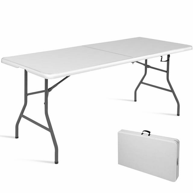 Costway 6&#39; Folding Table Portable Plastic Indoor Outdoor Picnic Party Dining Camp Tables - Walmart.com
