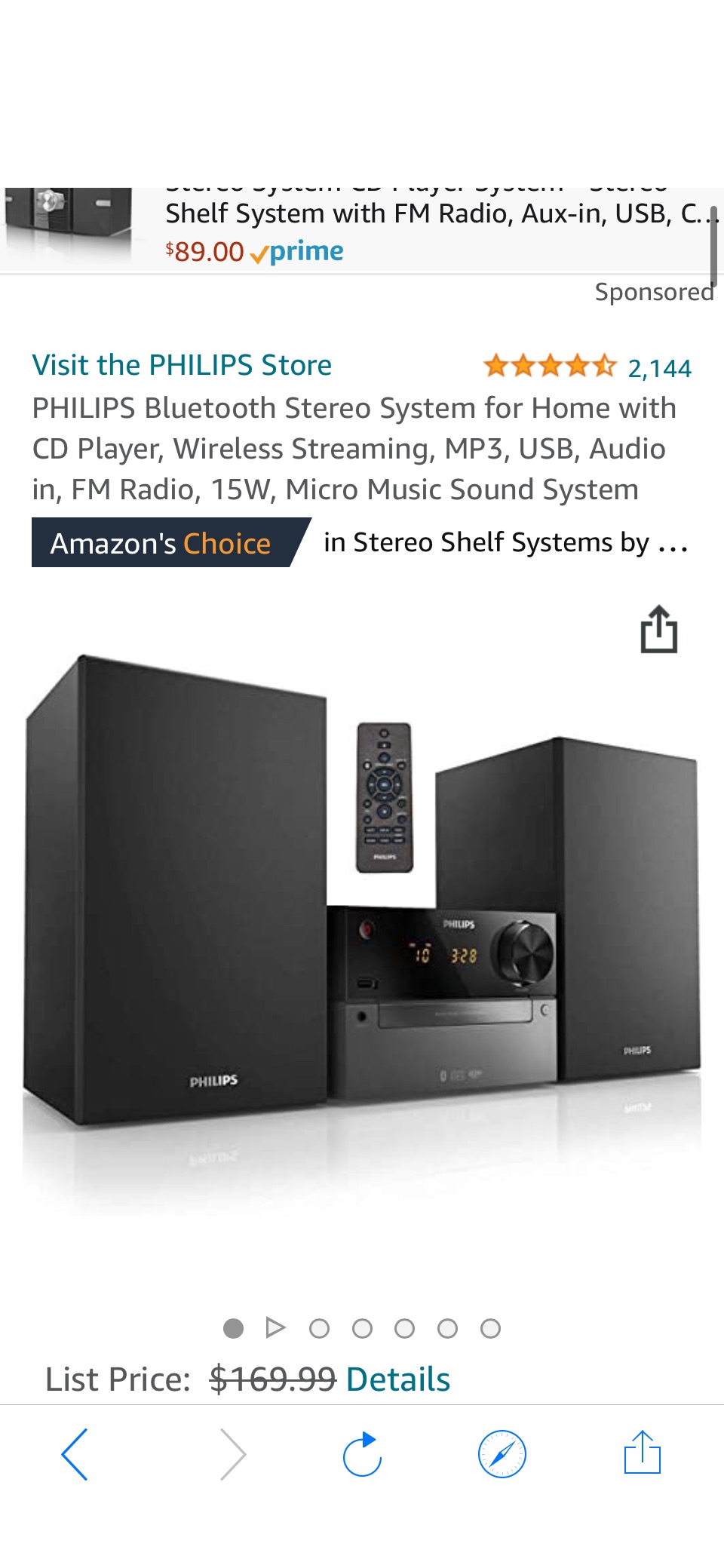 Amazon.com: PHILIPS Bluetooth Stereo System for Home with CD 