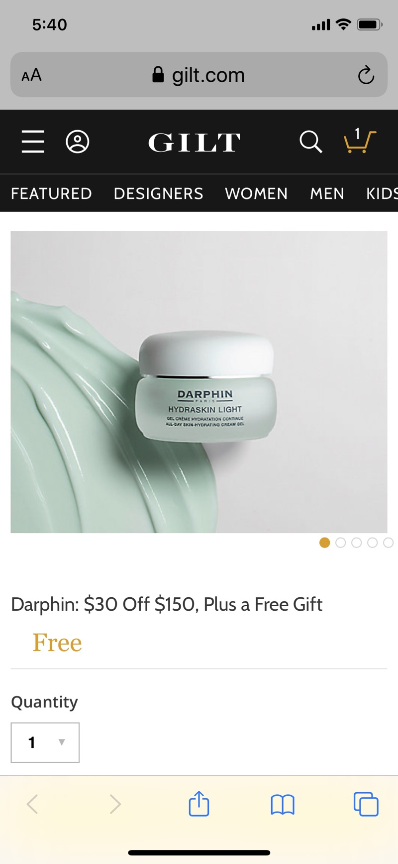 Darphin: $30 Off $150, Plus a Free Gift / Gilt 优惠