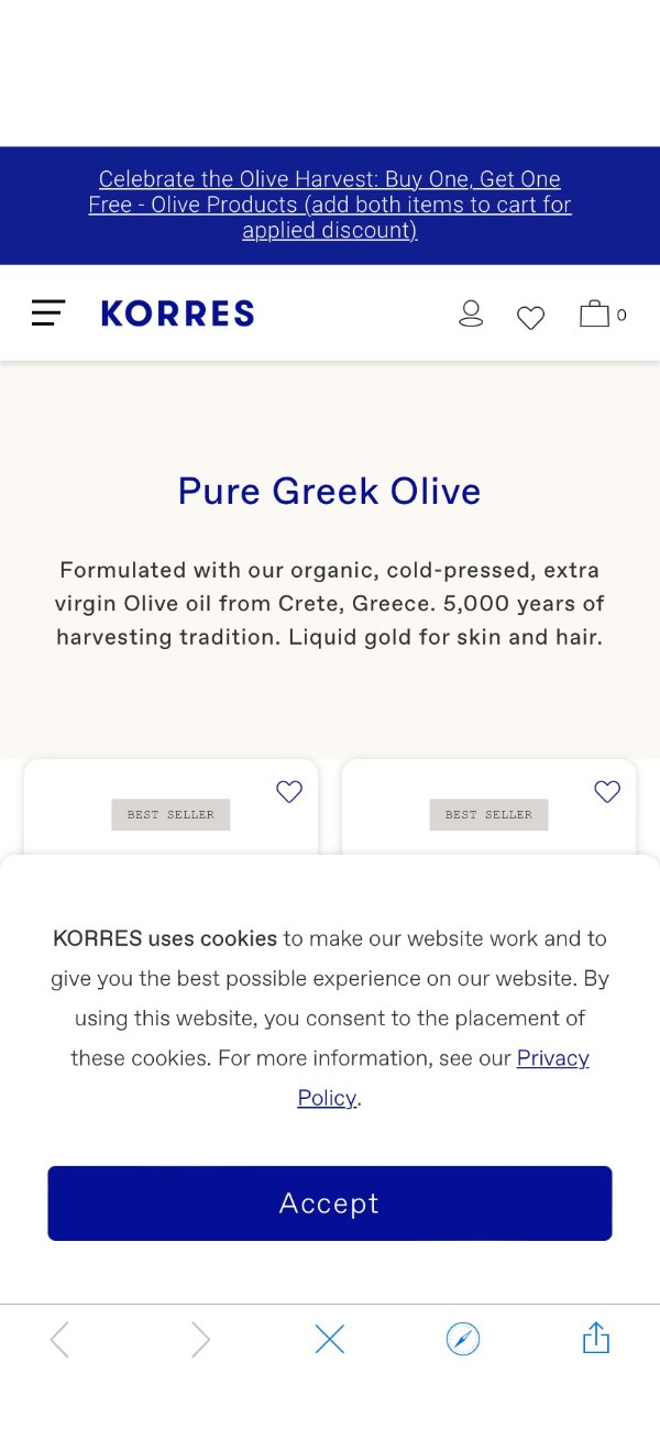 Korres Pure Greek Olive Sale